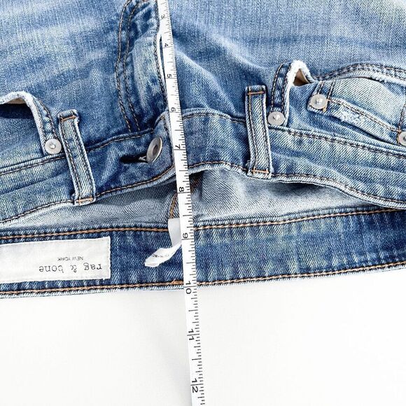 Rag & Bone Women's Mick With Holes Low Rise Slim Boyfriend Jeans Blue Size 24 - Picture 11 of 12
